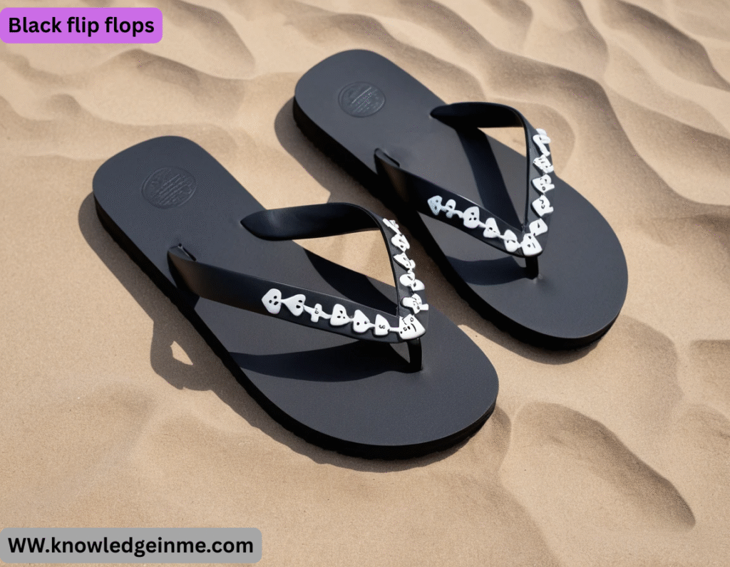 Black flip flops